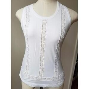 Dolce & Gabbana White Lace Trim Tank Top